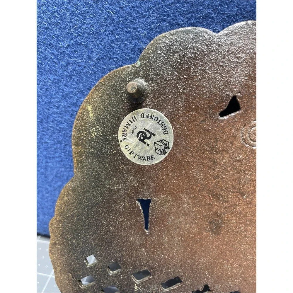 CastIron Copper-tone Fruit Basket Pineapple Metal Trivet Wall Hanger Himark 1983